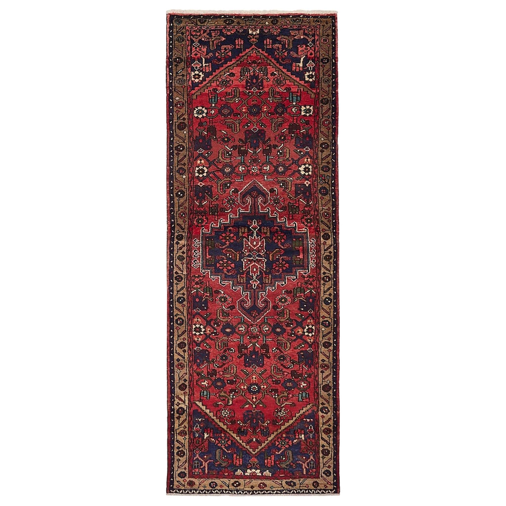 ECARPETGALLERY Hand-knotted Andelz Red Wool Rug - 3'3 x 9'8