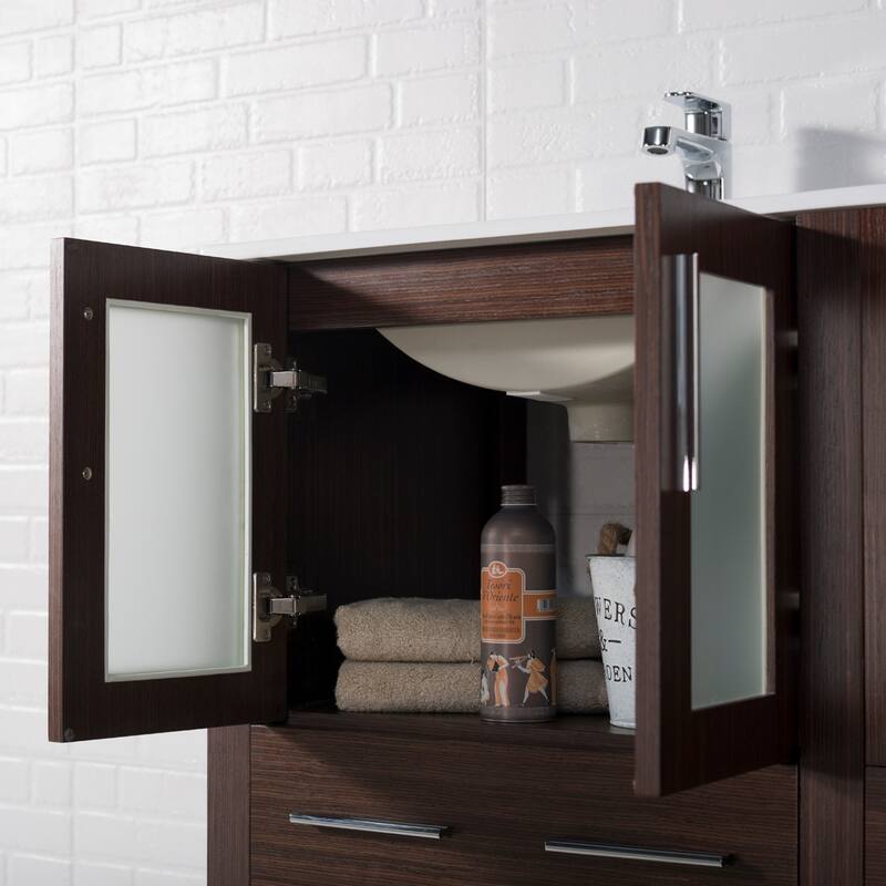 Blossom Solid Wood Double Bathroom Vanity w/ Ceramic Sink & Base