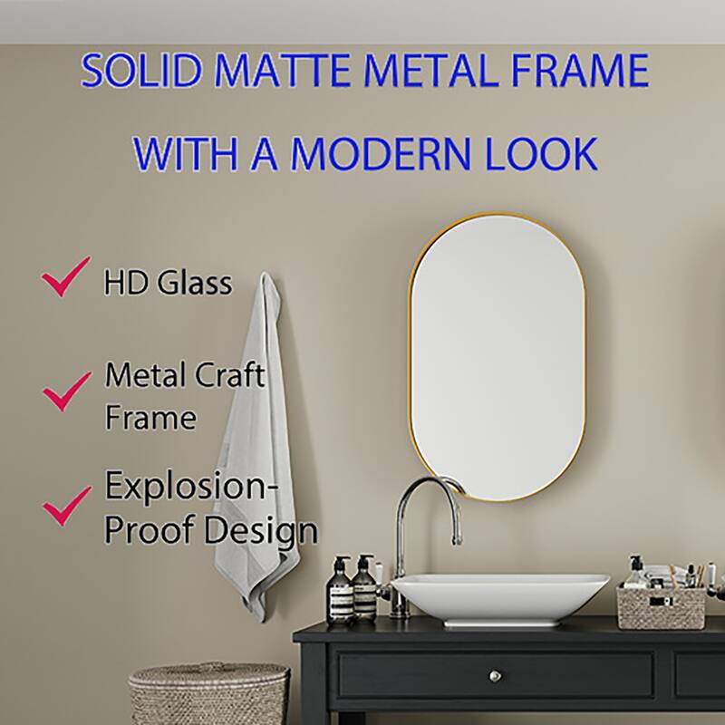 Wall Mount Metal Framed Medicine Cabinet with Storage