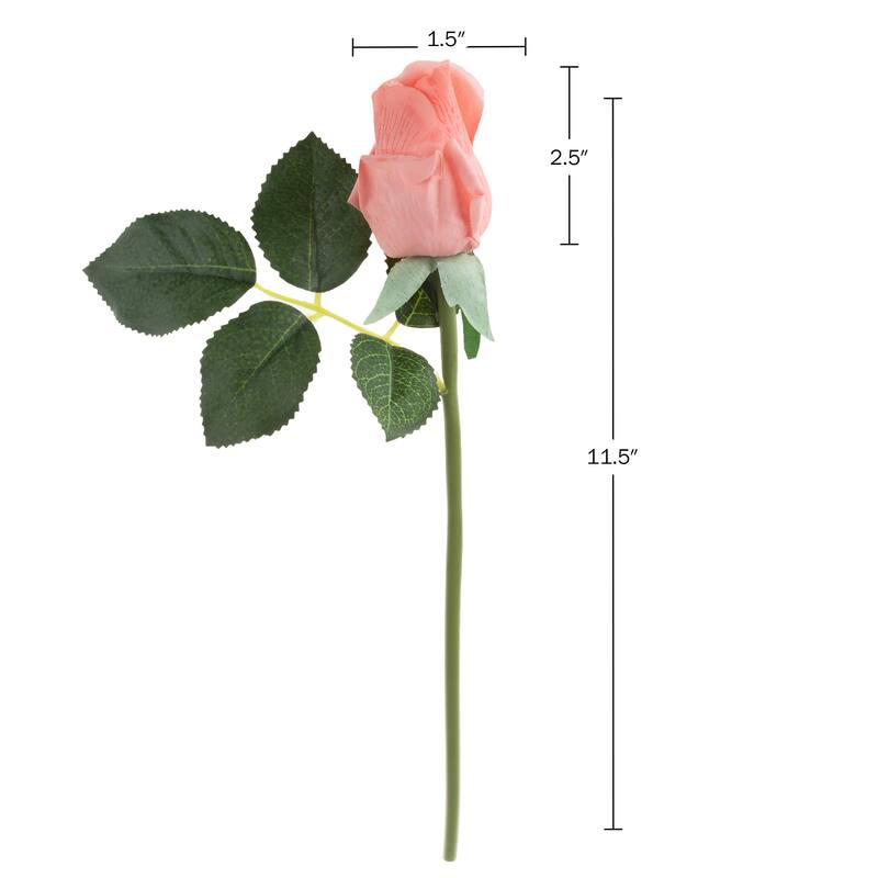Pure Garden 24-piece Rose Artificial Flowers, Coral