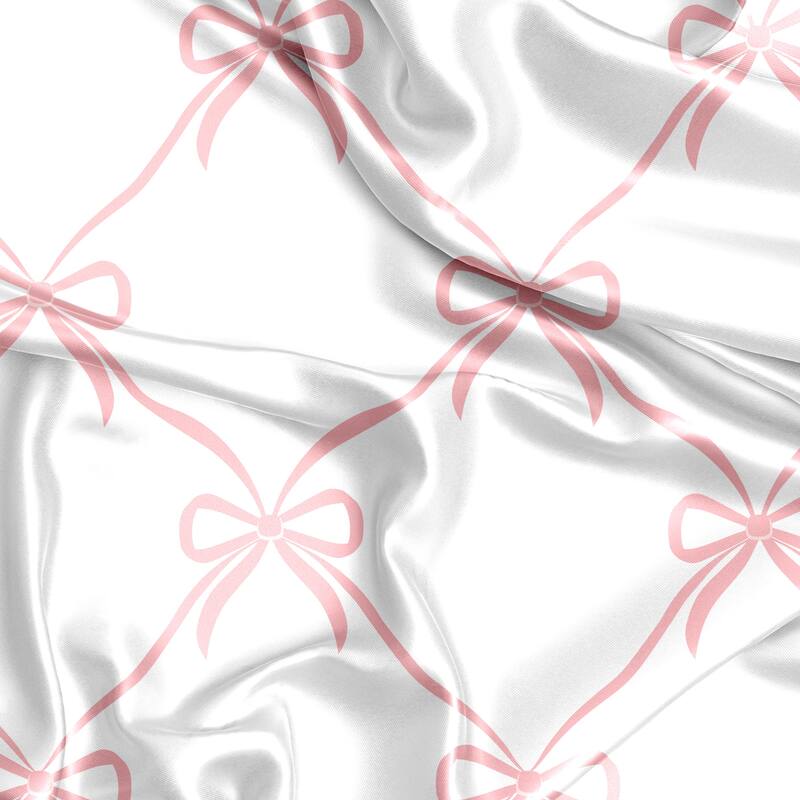 Sweet Jojo Designs Pink Bows Girl Decorative Satin Pillowcases 2 Pack Set - Elegant Bow for Ballerina Ballet Dancer Collection