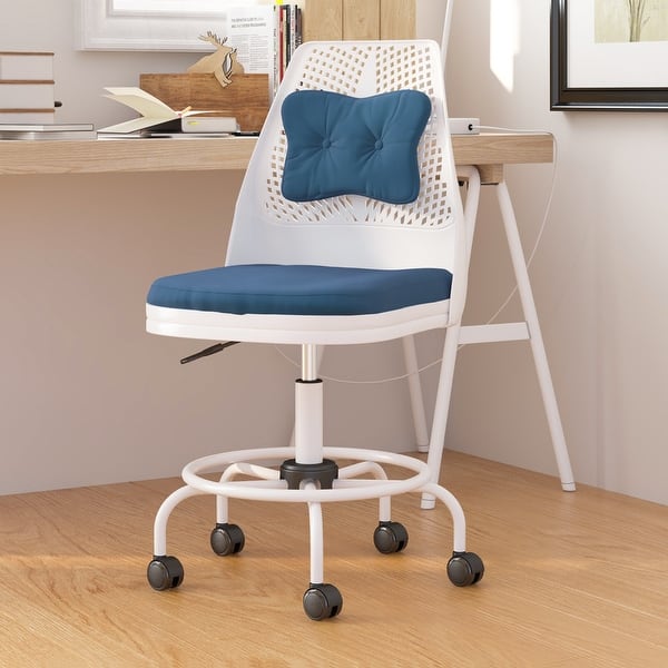 Metal Frame Fabric Cushion Office Chair Teen Desk Chair with Foot
