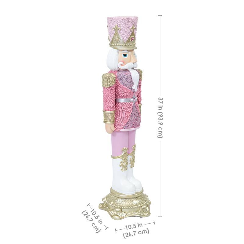 Sunnydaze Kenneth the Princely Christmas Nutcracker Statue - 37" H - Set of 2