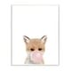 preview thumbnail 4 of 7, Stupell Baby Red Fox with Pink Bubble Gum Woodland Animal Wood Wall Art 13 x 19
