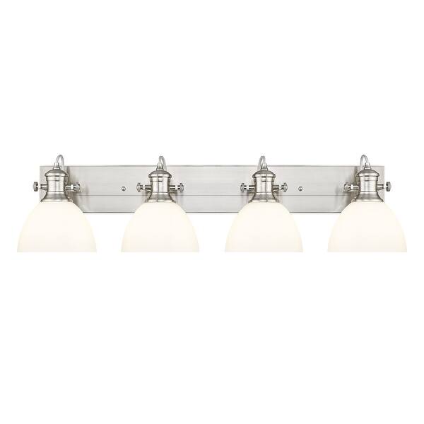 slide 1 of 1, Golden Lighting 3118-BA4 OP Hines 4 Light 7" Wide Vanity Light Pewter