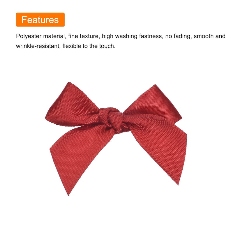 100Pcs Mini Ribbon Bow Mini Fabric Satin Ribbon Flower Bows