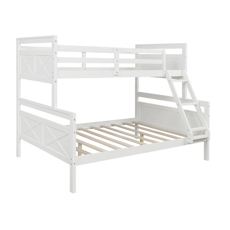 Twin over Full Bunk Bed with ladder, Safety Guardrail, Perfect for Bedroom