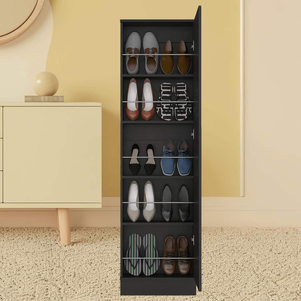 Five-Shelf Shoe Storage Rack Cabinet with Mirror and Door, Spacious Shoe Storage, for Hallway, Entryway and Porch Organizer