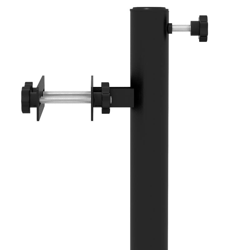 Outsunny Patio Umbrella Holder with Adjustable Clamps, Umbrella Deck Mount Bracket for Railing