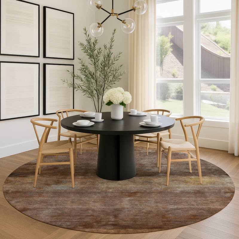 Machine Washable Indoor/ Outdoor Contemporary Ombre Chantille Rug