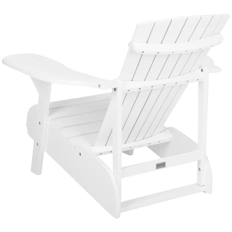 SAFAVIEH Outdoor Living Mopani Adirondack White Acacia Wood Chair - 33.5" W x 37.4" D x 32.7" H