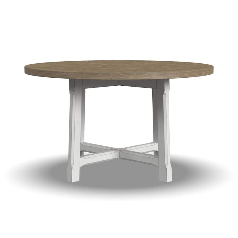 Melody White Wood Round Dining Table - 52" x 30" x 52"