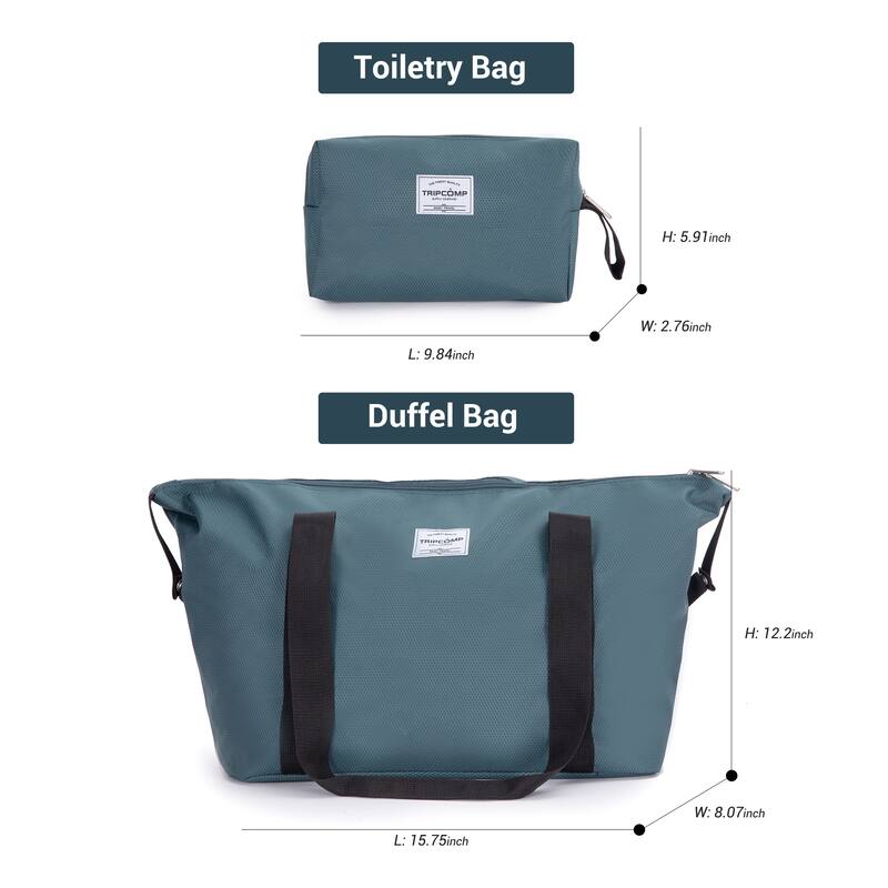 Durable 3-Piece Polyester Luggage Set (18" Carry-On, Travel Bag, Toiletry Bag) with 360° Spinner Wheels