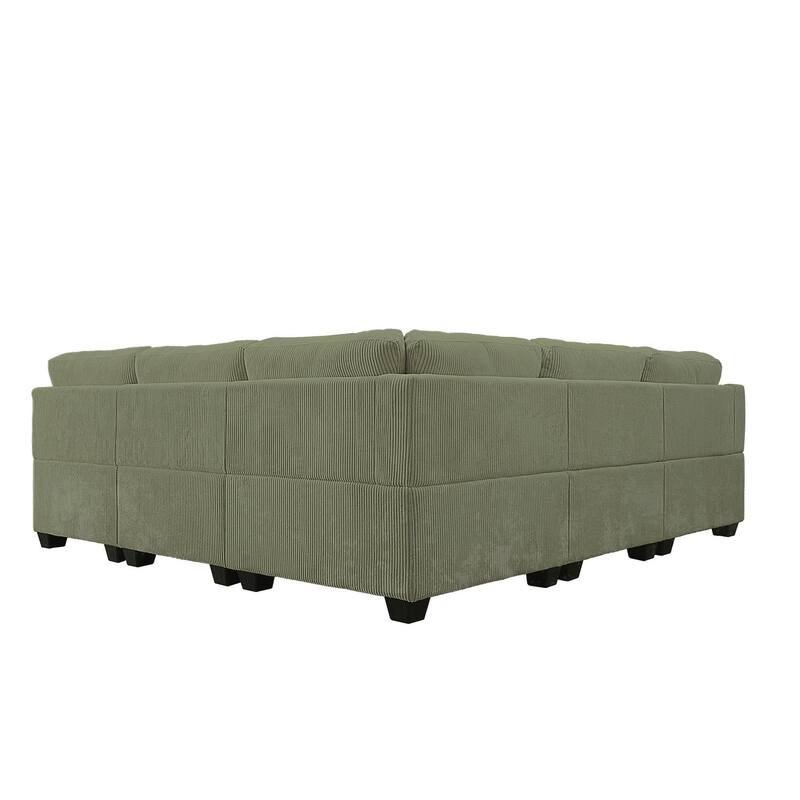 11 PCS Corduroy Flexible Combination Sectional Sofa