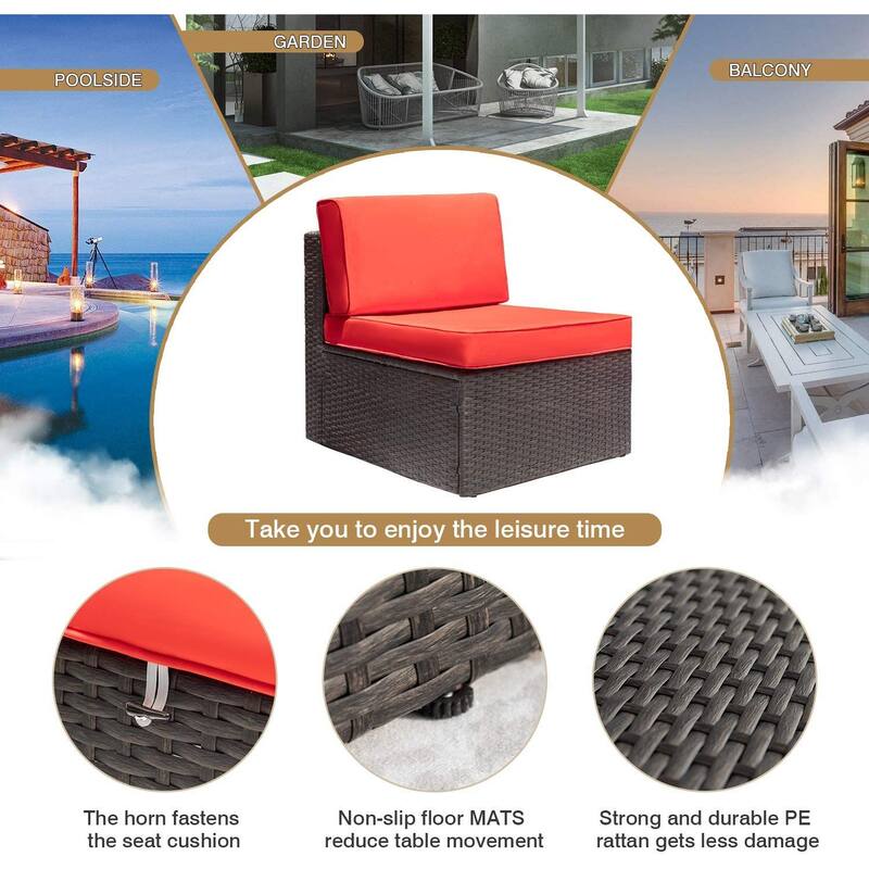 Homall 6-piece Rattan Wicker Outdoor Patio Furniture Set