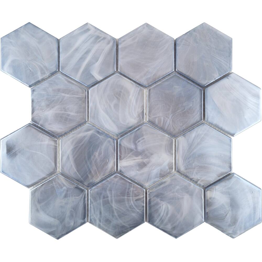 Emser Tile Splash - 11" x 13" Hexagon Geometric Mosaic Wall Tile -