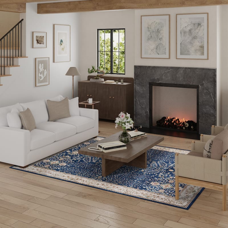 Licensed HGTV Everyday Chic Soft Flannel Zero Pile Printed Non-Slip Washable Indoor Area Rug