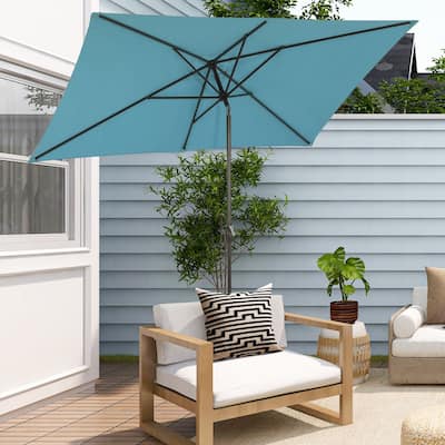 Royalcraft 10 x 6.5 ft Rectangular Patio Market Umbrella with Crank
