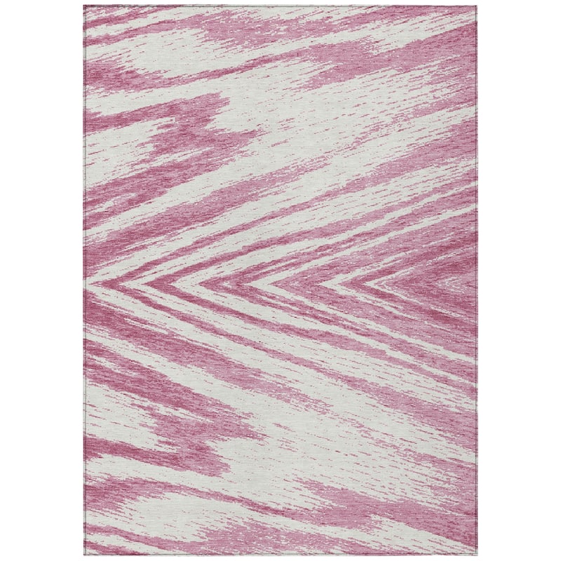 Machine Washable Indoor/ Outdoor Chantille Modern Chevron Rug