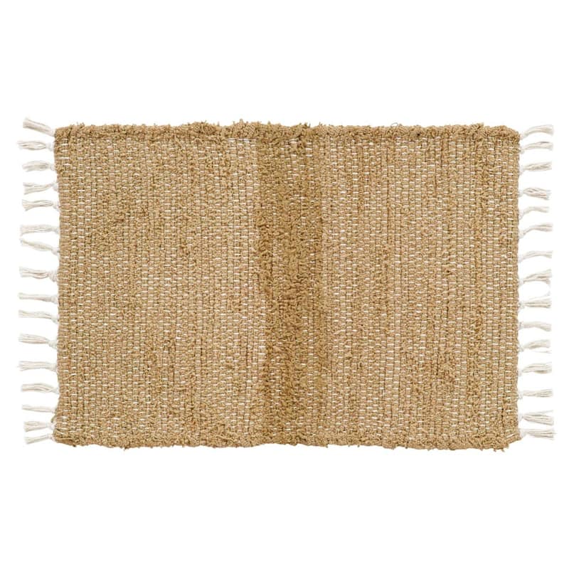 Burlap Natural Chindi-Rag Rug - 1'8" x 2'6"