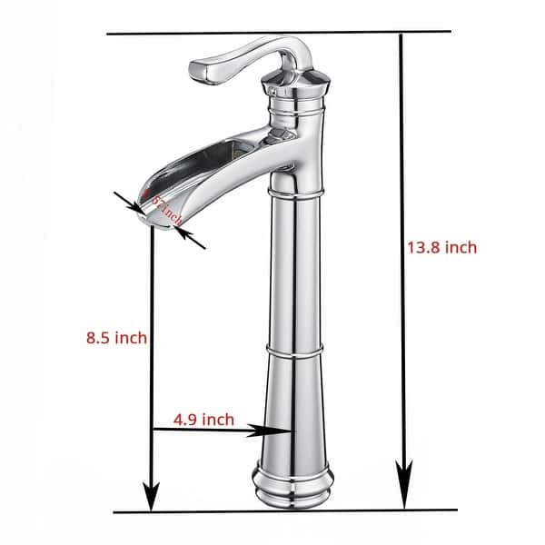 Airuida Tall Vessel Sink Faucet Brushed Nickel Waterfall Single Hole