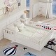 preview thumbnail 2 of 25, Full Size Montessori Floor Bed with High Security Fenced Design, Wooden Frame and Support Slats for Kids, Easy Assembly, White