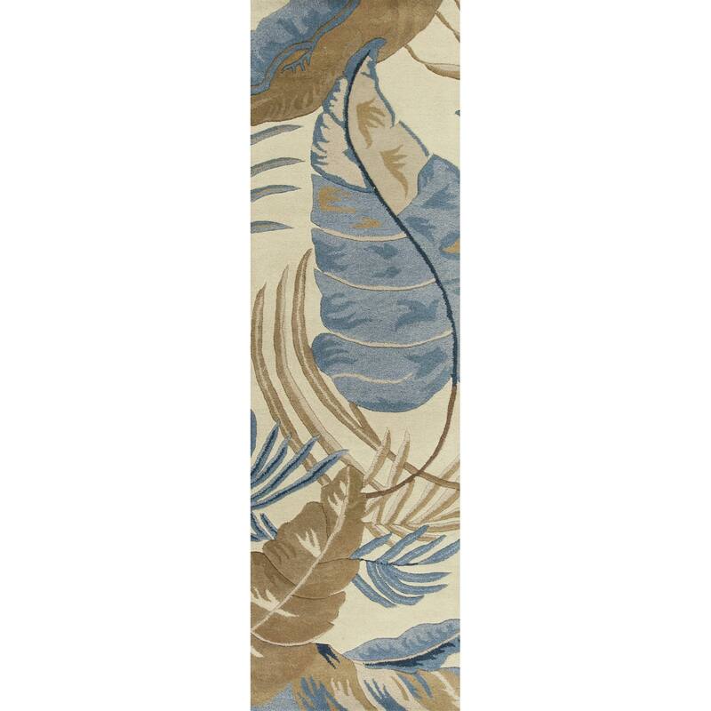 Domani Camila Ivory/Blue Tropics Hand-tufted Wool Area Rug