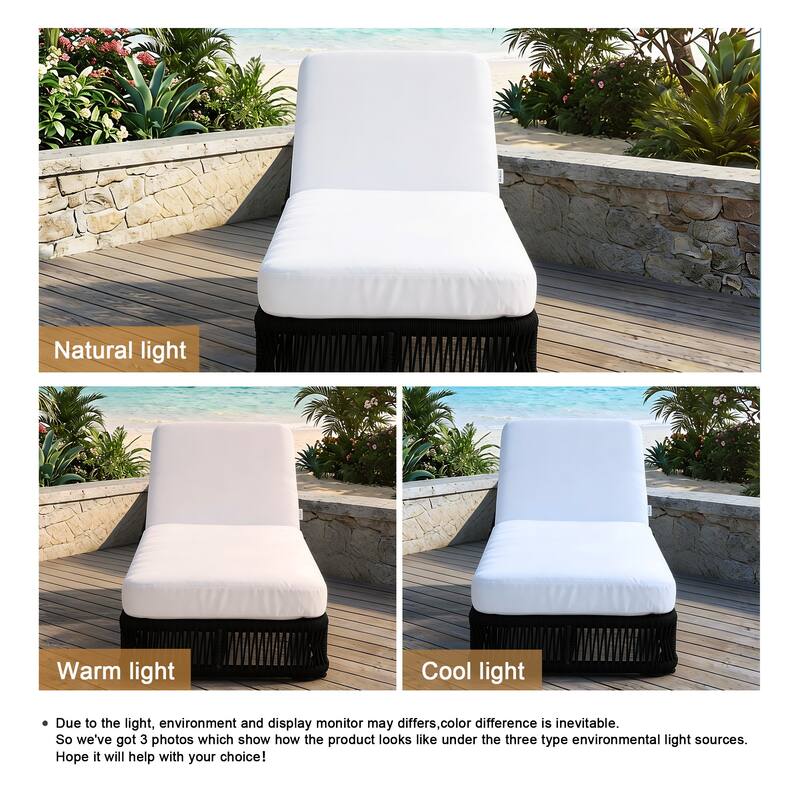 Adjustable Backrest Outdoor Chaise Lounge Chair Patio Pool Lounger