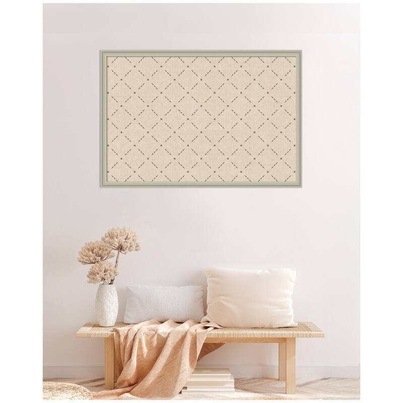 Kate and Laurel Pinboard Green Lattice Print