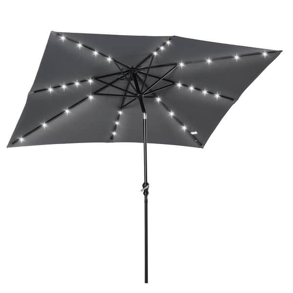 10ft 3 tier patio umbrella 10 FT Umbrella, Outdoor Table with 8 Sturdy Glass Fiber Ribs and Push Button Tilt, Outdoor Patio Umbrellas for Market Pool Garden Backyard, 1.5