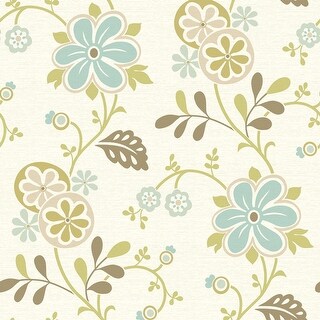 Amelie Blue Modern Floral Trail Wallpaper 20 5in X 396in X 0 025in On Sale Overstock 33602262