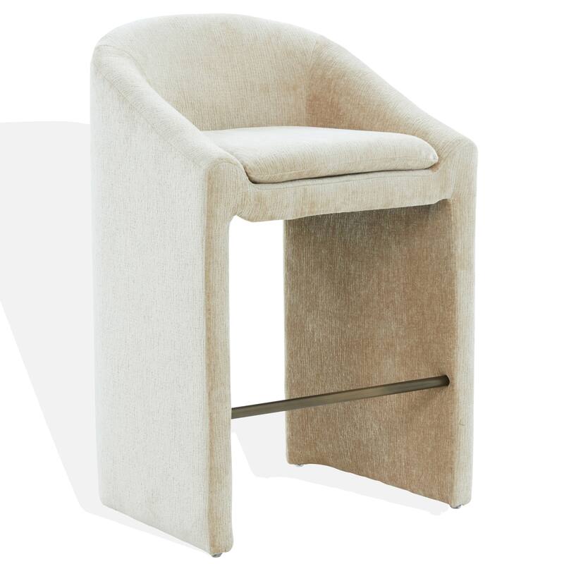 SAFAVIEH Couture Kagan Chenille 31-inch Barstool - 26"W x 24"D x 39"H