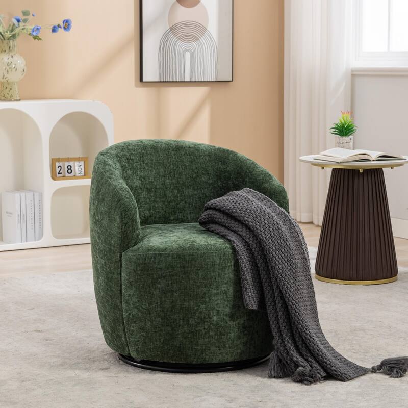Armchair with black powder coated metal ring
