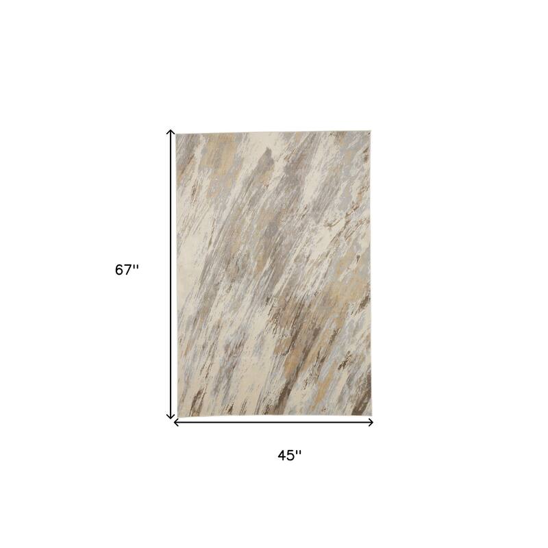 Viqi Abstract Non Skid Woven Durable Area Rug By HomeRoots