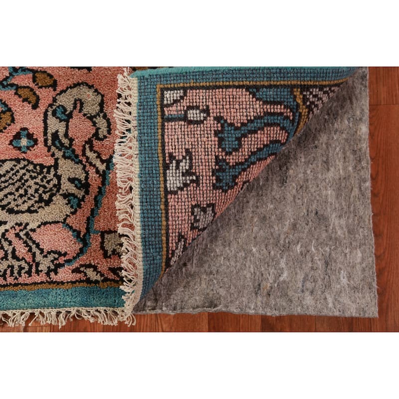 Pink Animals Ziegler Indian Runner Rug Handmade Wool Carpet - 2'7" x 8'0"