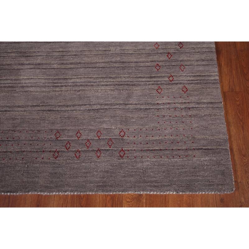 Gabbeh Indian Area Rug Handmade Wool Carpet - 5'2"x 7'10"