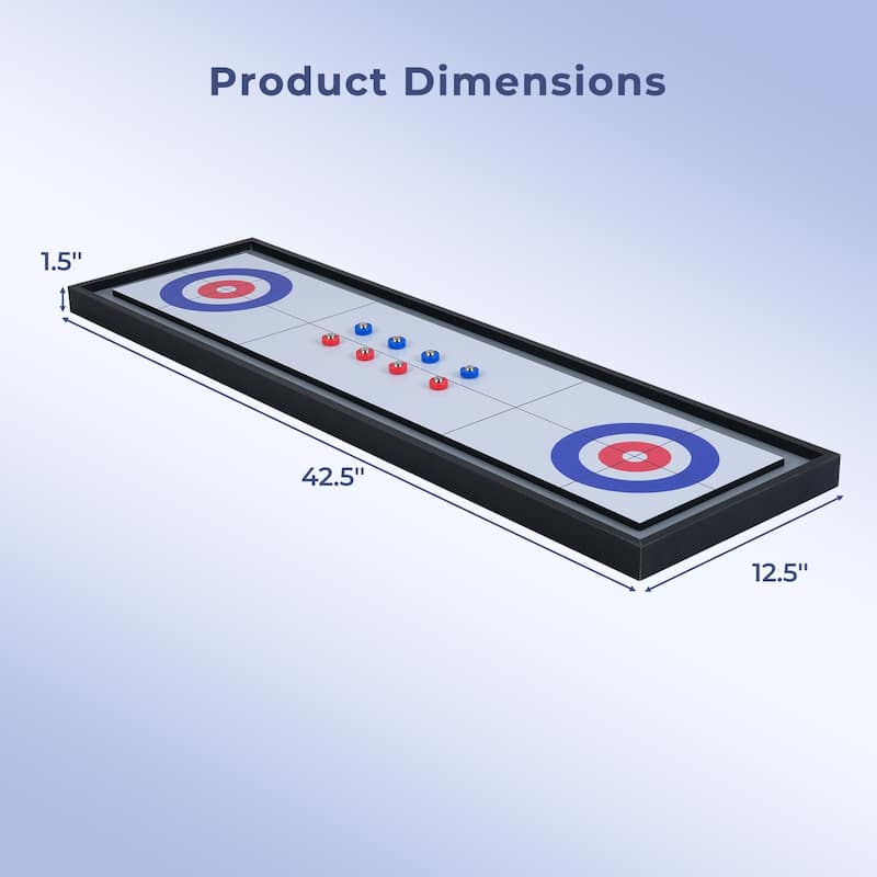 Gymax Shuffleboard & Curling 2 in 1 Board Game w/8 Rolling Pucks