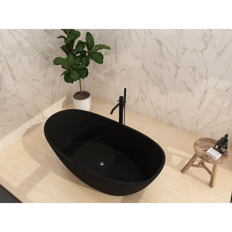 Manhattan 59" Solid Surface Freestanding Soaking Bathtub
