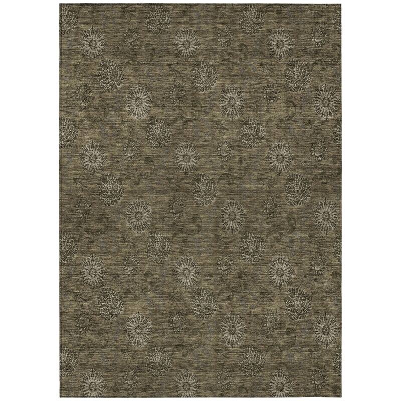HomeRoots Floral Transitional Rectangle Outdoor Rug