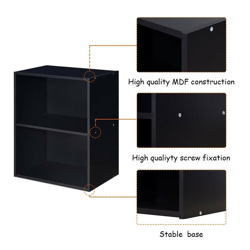 2 Tier Open Night Stand End Table Sofa Side Storage Furniture - 17" x 11.5" x 21.5" (L x W x H)