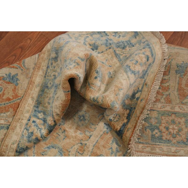 Hand Knotted Oriental 100% Wool Carpet Traditional Floral Oranges & Rust Ziegler Runner Rug - 11' 9'' X 3' 1''