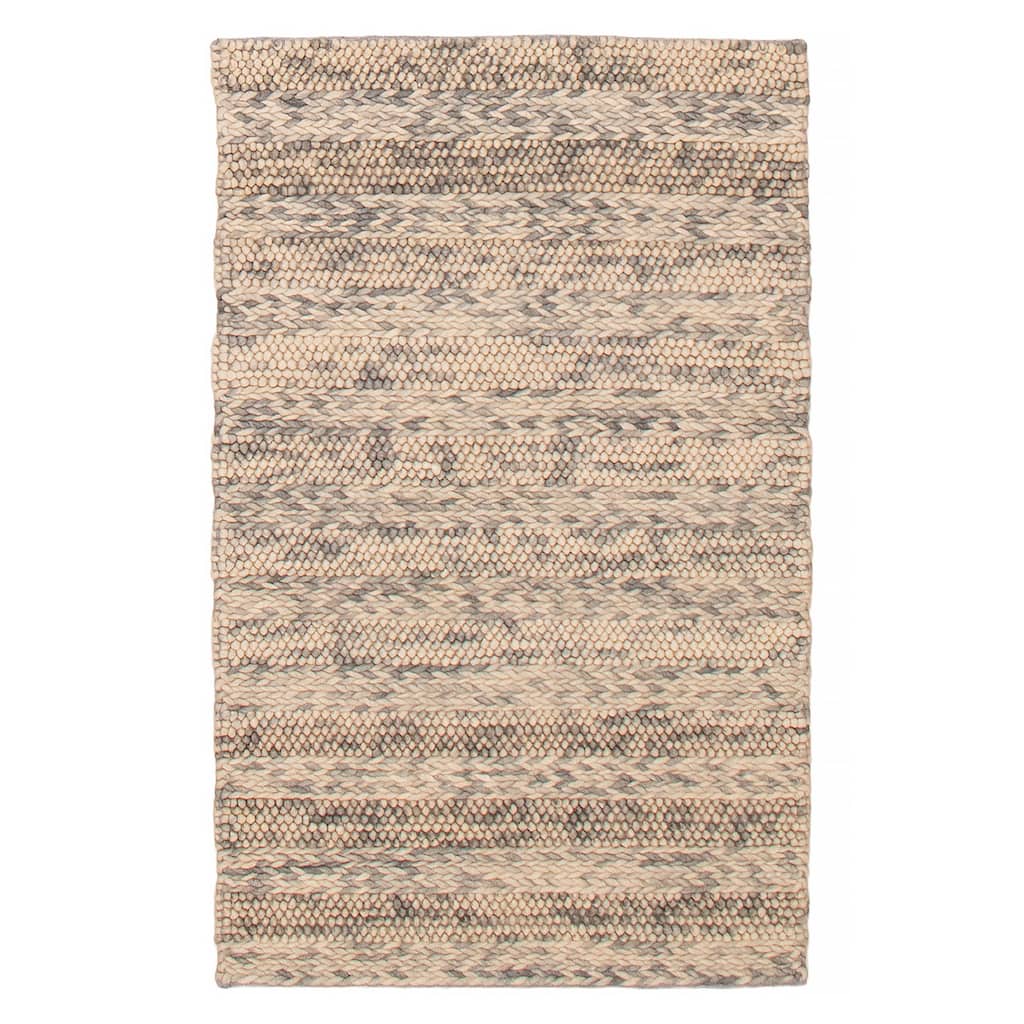ECARPETGALLERY Braid weave Sienna Grey Wool Rug - 3'4 x 5'3