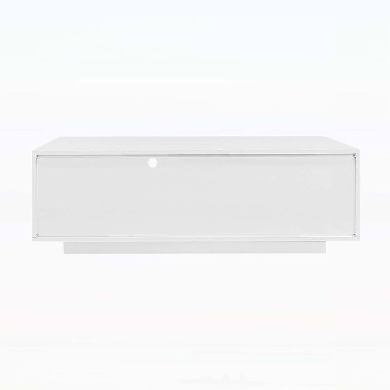 Functional Modern Rectangle Coffee Table with Storage and LED Lights,Ideal for Enhancing Living Room