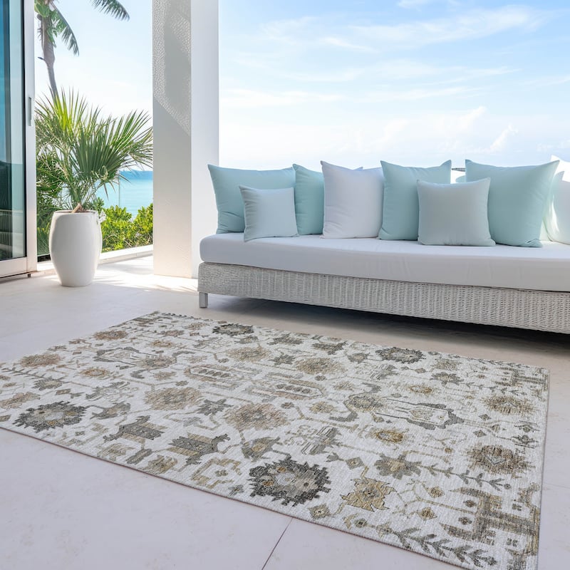 Machine Washable Indoor/ Outdoor Chantille Boho Rug