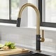 preview thumbnail 79 of 149, Kraus 2-Function 1-Handle 1-Hole Pulldown Sprayer Brass Kitchen Faucet KPF-2820 - 16 5/8" Height (Oletto collection) - BBMB - Brushed Brass/ Matte Black