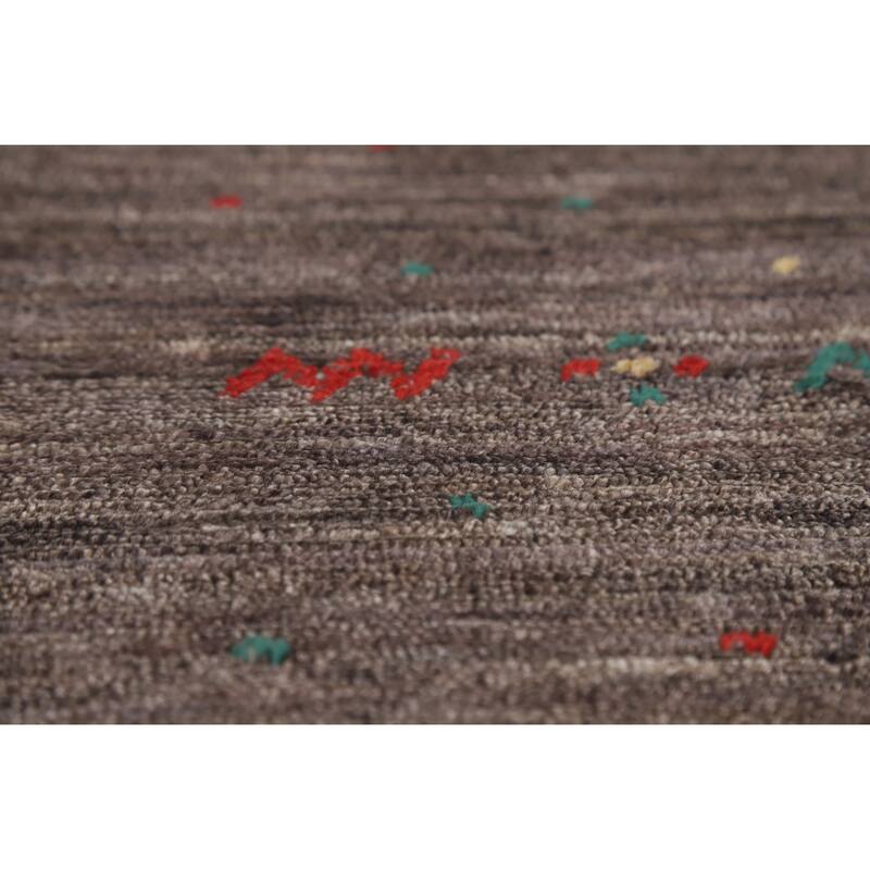 Hand Knotted Oriental 100% Wool Carpet Tribal Tribal Brown Gabbeh Area Rug - 9' 11'' X 8' 0''