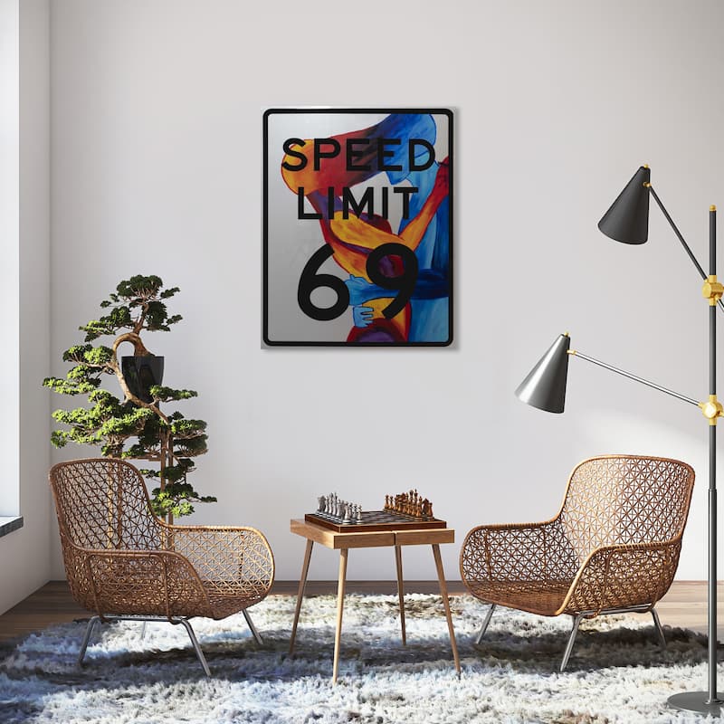 Wynwood Studio JJ Hammond - Speed Limit 69 Modern & Contemporary Wall Art Canvas Print - 30 x 36