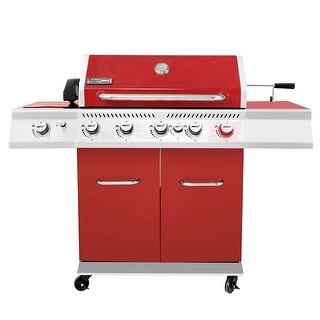 Royal Gourmet SG6002R 6-Burner BBQ Liquid Propane Gas Grill with Sear and Side Burner,Stainless Steel, Silver