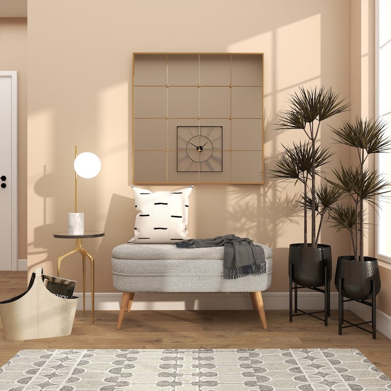 CosmoLiving by Cosmopolitan Gold Metal Window Pane Inspired Room Wall Mirror