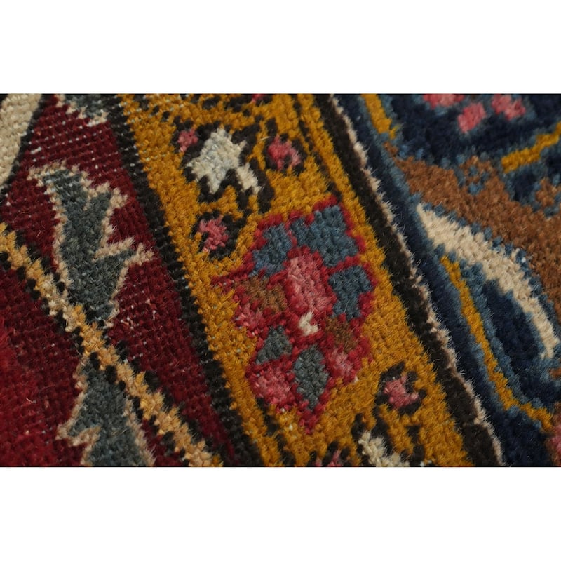 Hand Knotted Oriental 100% Wool Carpet Traditional Geometric Red Sarouk Area Rug - 14' 6'' X 11' 0''